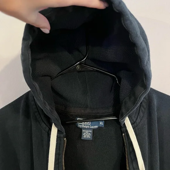 Polo Ralph Lauren Black Zip-Up Jacket Hoodie XL - Picture 5 of 10